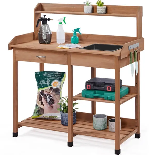 Yaheetech Potting Bench Table with Sink
