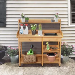 Yaheetech Potting Bench Table with Sink