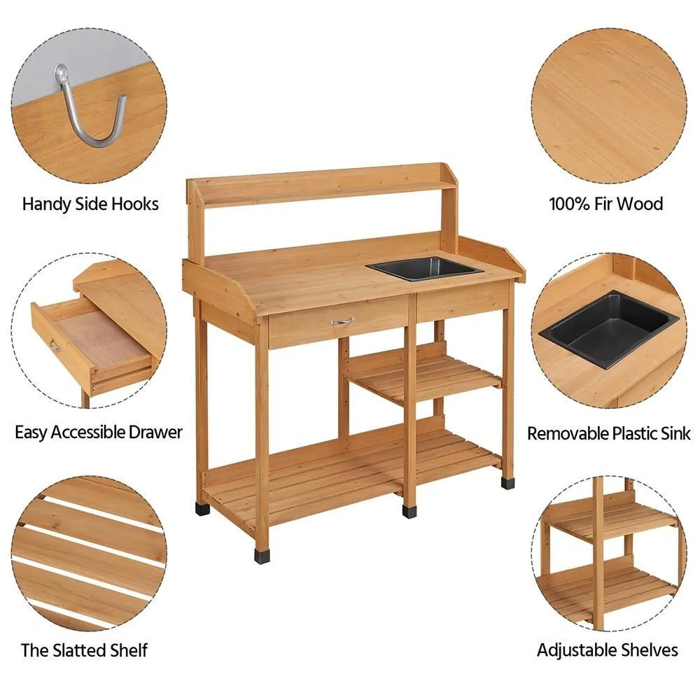 Yaheetech Potting Bench Table with Sink